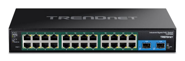 TRENDnet TI-RP262 - Version v1.0R - switch - hardened, industrial - 24 x 10/100/1000 (PoE+) + 2 x Gigabit SFP - rackmonterbar - PoE+ (685 W) - TAA-...