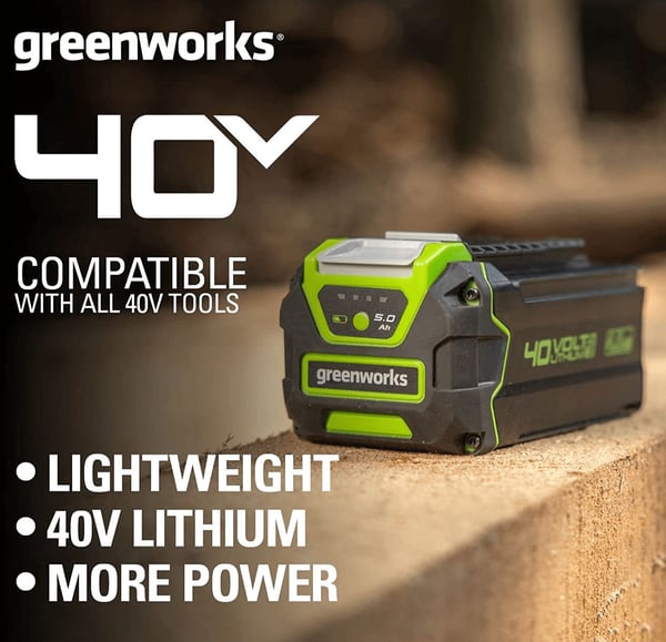 Greenworks 2927207, Akku, Litiumioni (Li-Ion), 5 ah, 40 V, Greenworks, Sähkömonitoimityökalu
