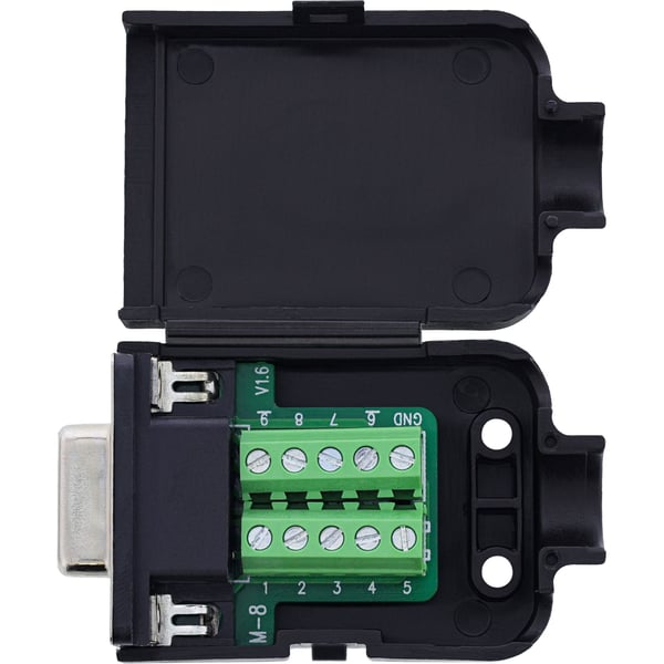 InLine D-Sub 9 utbrytningsplint - sockel - skruvplint - räfflad skruv (92501G)