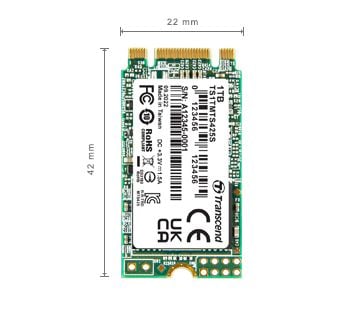 Transcend MTS425S - SSD - 1 TB - intern - M.2 2242 - SATA 6Gb/s