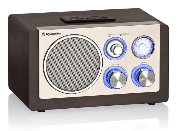 Roadstar HRA-1345NUSWD, Personal, Analog, FM, 2 W, Trä, Rotations-