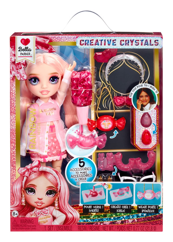 Rainbow High Creative Crystals Fashion Doll- Bella, Modedocka, Honkoppling, 8 År, 280 mm, Multifärg