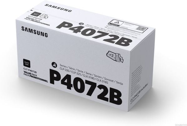HP CLT-P4072B - 2-pack - svart - original - tonerkassett (SU381A) - för Samsung CLP-325, CLX-3180, CLX-3185, CLX-3186