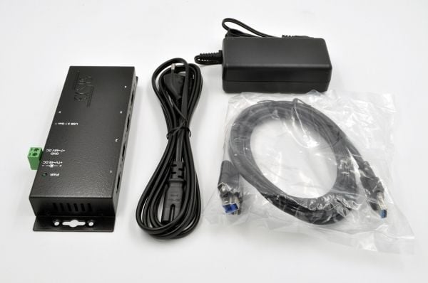Exsys EX-1183HMVS-2 - Hubb - 15 KV ESD surge protection, metal - 4 x USB 3.2 Gen 1 - väggmonterbar, DIN-skenmonterbar, bordsmonterbar