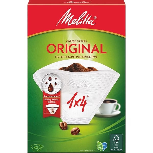 Melitta Kaffefilter 1x4 - 80 st.