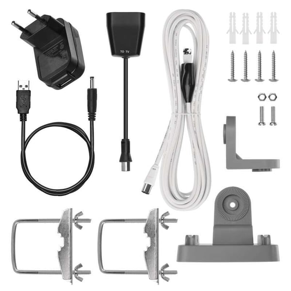 Emos J0804, Innendørs, Utendørs, Grå, 8,5 m, 174 - 698 MHz, Dobbel polarisering, DVB-T, DVB-T2