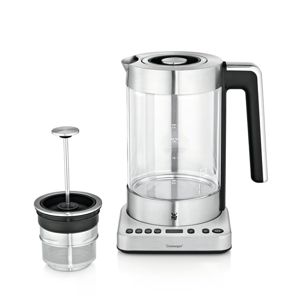 WMF Lono 0413160011, 1,7 l, 3000 W, Svart, Rustfritt stål, Gjennomsiktig, Justerbar termostat, Vannivåindikator, Trådløs