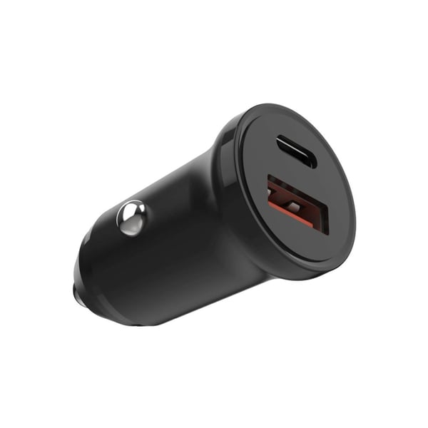 FIXED - Bilstrømadapter - 20 watt - PD 3.0 - 2 utgangskontakter (USB-C, USB) - svart