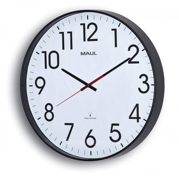 MAUL 9054890, Seinä, Digitaalikello, Pyöreä, Musta, Valkoinen, AA, 1,5 V