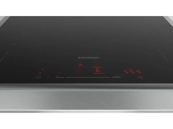 Siemens iQ300 EH645HFB1E, Musta, Sisäänrakennettava, 60 cm, Vyöhykeinduktiokeittotaso, Keraaminen, 4 vyöhykettä (vyöhykkeitä)