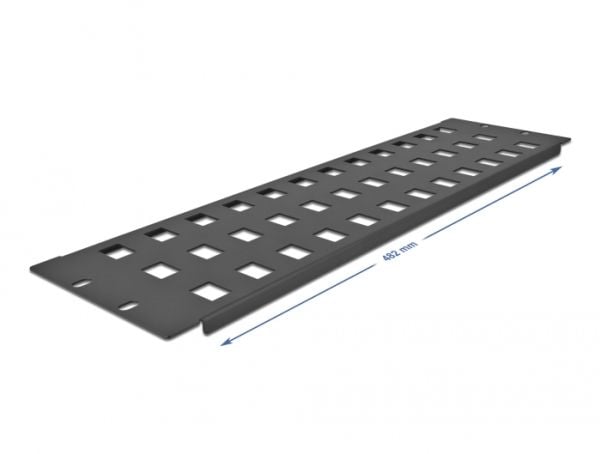 Delock - Pluggbord (blankt) - snap-in mounting - rackmonterbar - svart - 3U - 19" - 48 porter