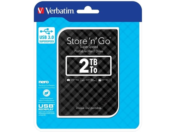 Verbatim Store 'n' Go Portable - Hårddisk - 2 TB - extern (portabel) - 2.5" - USB 3.0 - svart