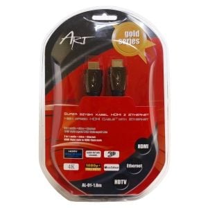 ART AL-01, 1,8 m, HDMI Type A (Standard), HDMI Type A (Standard), 4096 x 2160 piksler, 3D, Svart