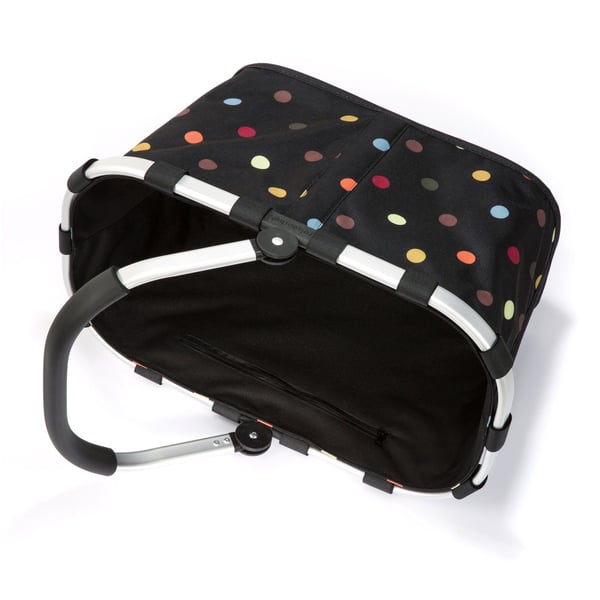 Reisenthel Carrybag shoppingkorg 22 L, svart med flerfärgade prickar