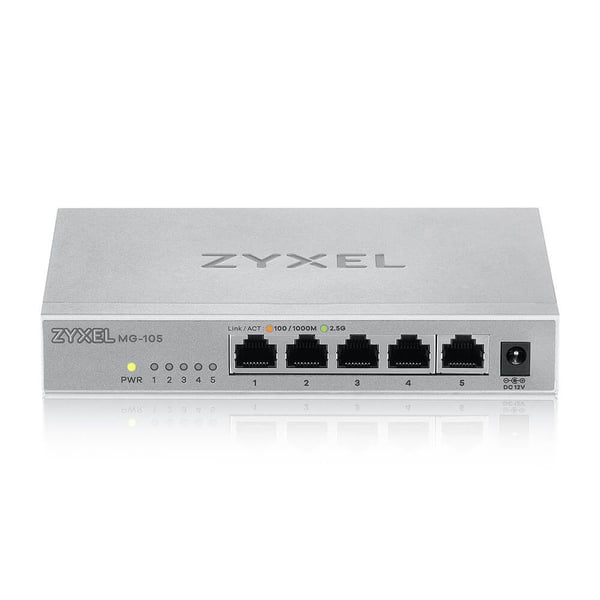 Zyxel XMG-100 Series XMG-105 - Switch - ustyrt - 5 x 100/1000/2.5G + 1 x Gigabit SFP / 10 Gigabit SFP+ - stasjonær, veggmonterbar