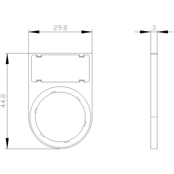 Siemens tarranpidike litteä pyöristetty musta 12.5x 27mm ( 3SU19000AR100AA0 )