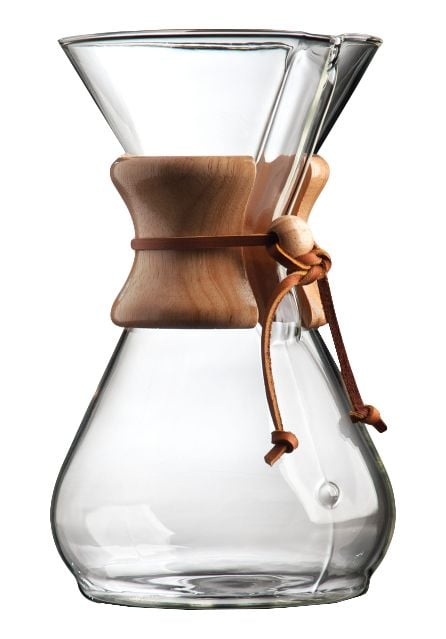 Chemex Classic CM-8A kaffebrygger i glass, 8 kopper, trekrage