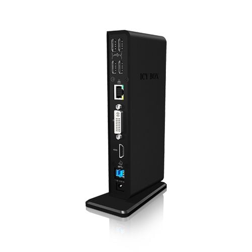 ICY BOX IB-DK2241AC - Dokkingstasjon - USB - DVI, HDMI - GigE