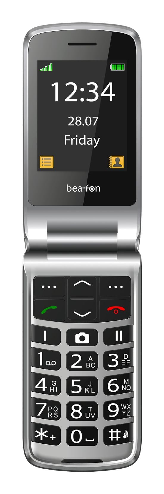 Beafon SL605 LTE, Simpukka, Yksittäinen SIM, 6,1 cm (2.4"), 1,3 MP, 1050 mAh, musta