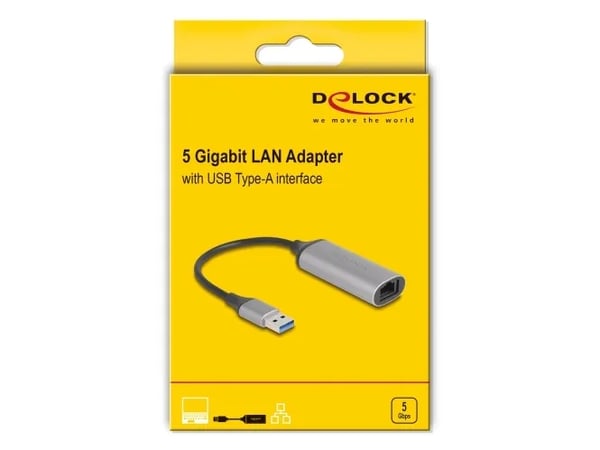 Delock - Nettverksadapter - USB-A - 10M/100M/1G/2.5G/5G Gigabit Ethernet x 1 - antrasitt