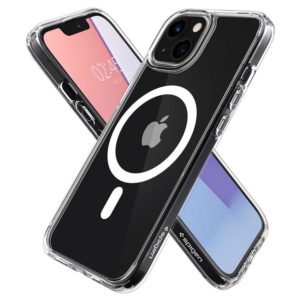 Spigen Ultra Hybrid - Baksidedeksel for mobiltelefon - MagSafe-samsvar - polykarbonat, termoplast-polyuretan (TPU) - hvit, krystallklar - 5.4" - fo...