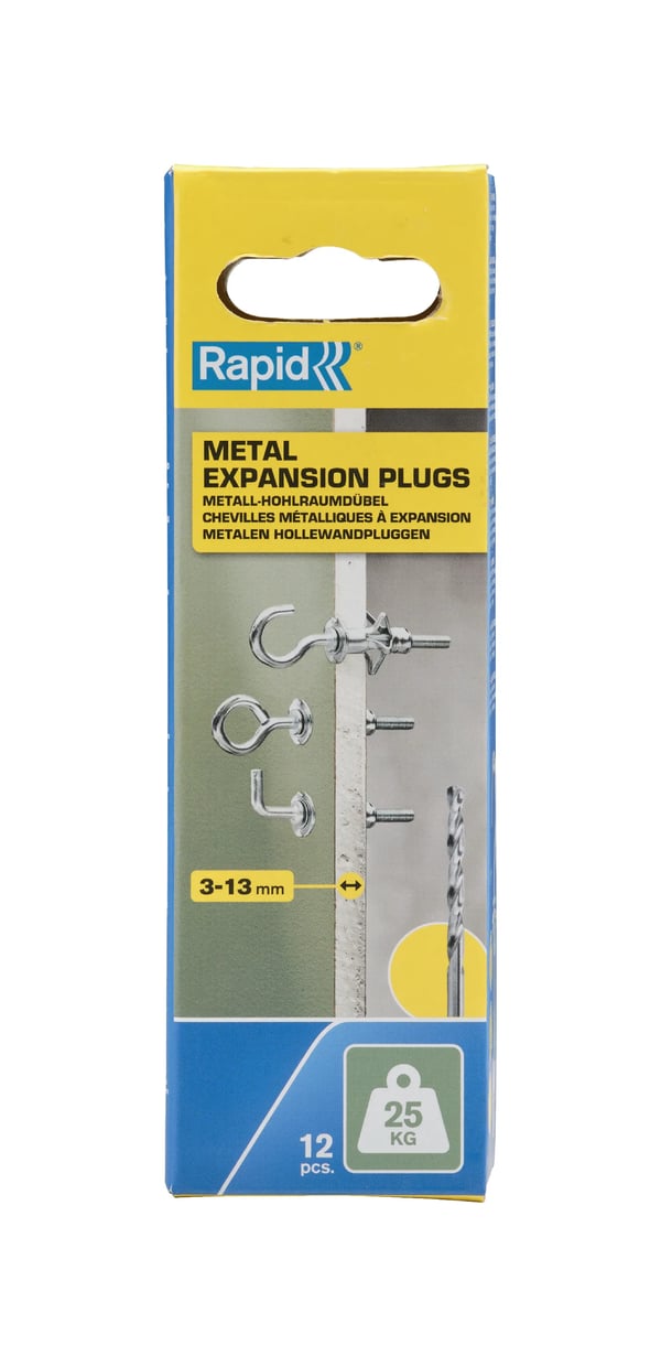 Rapid 5001556, Ontto seinäankkuri, Kipsilevy, Terästä, Sinkki, Hopea, PH2