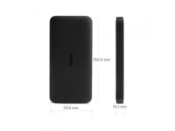 Xiaomi Redmi - Strømbank - 10000 mAh - 37 Wh - 10 watt - 2.6 A - Fast Charge - 2 utgangskontakter (USB) - svart
