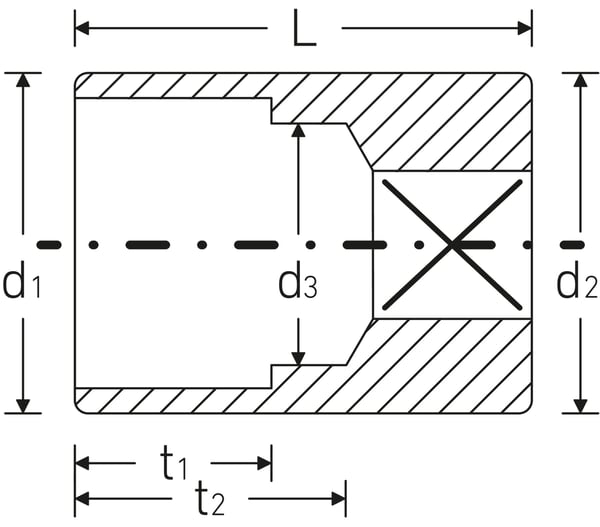 STAHLWILLE 01030011, Stikkontakt, Kromfarget, DIN EN 3709 / ASME B 107.5M, 19 g