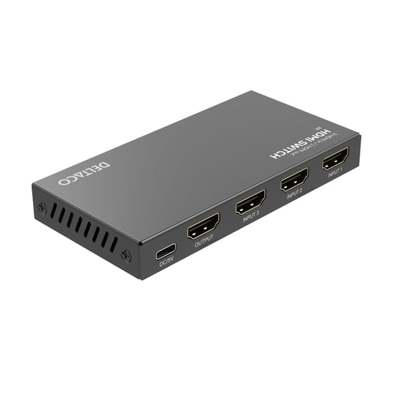 Deltaco HDMI-7053, HDMI, USB Type-C, Musta, 60 Hz, 7680 x 4320 pikseliä, 8K Ultra HD