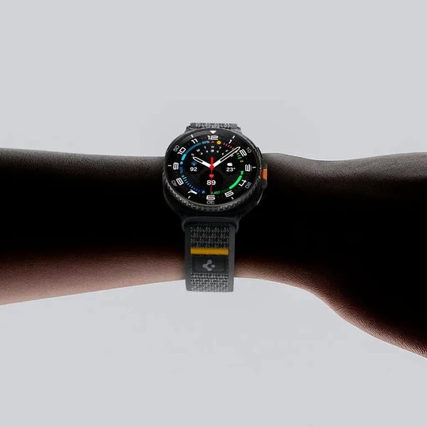 Spigen Athlex Air, Band, Smartklokke, Sort, Gult, Samsung, Watch 8 Strap (46mm/44mm/40mm), 1 stykker