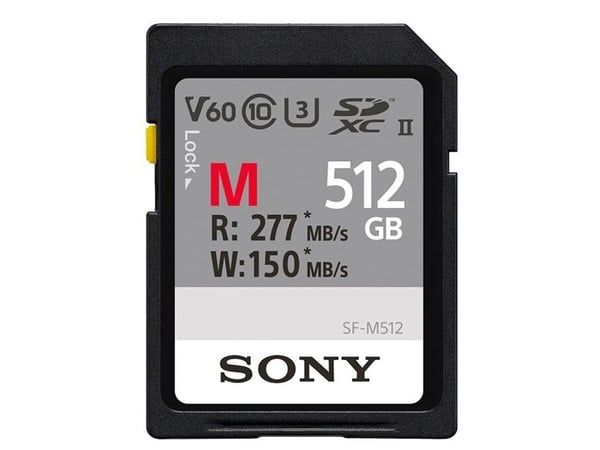 Sony SFM512/T2, 512GB, SDXC, Class 10, UHS-II, 277MB/s, 150MB/s