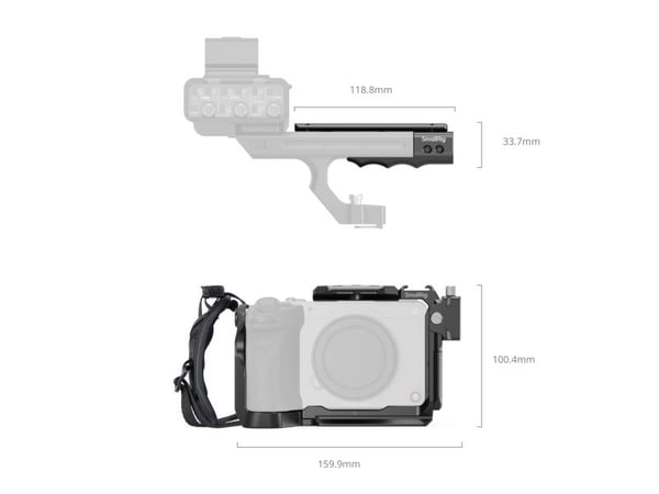 SmallRig 5588, Häkki, musta, Alumiini, PU nahka, Ruostumaton teräs, Sony FX2, 159,9 mm, 109 mm