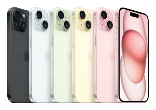 Apple iPhone 15 , 15,5 cm (6.1"), 2556 x 1179 pixlar, 256 GB, 48 MP, iOS 17, Blå