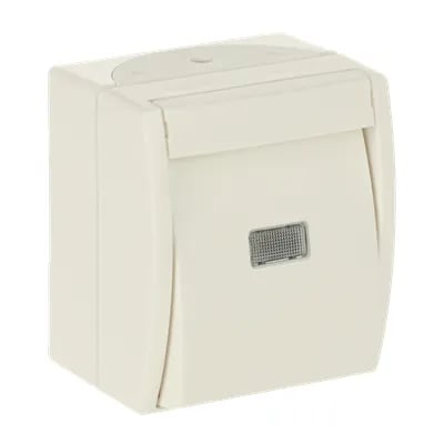 ABB 2621 W-54-206, Hallintaelementti, Valkoinen, Termoplastinen, 1P+N, IP44, 74 mm