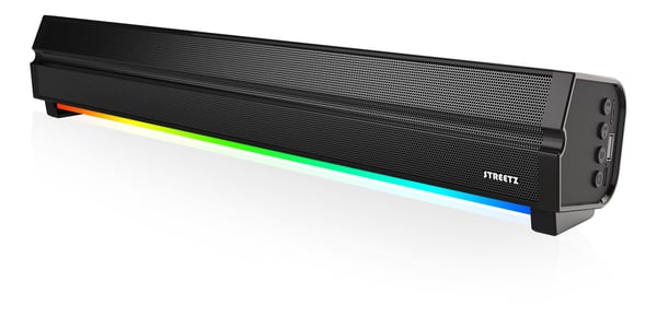 Streetz SB100-BLK soundbar, Bluetooth, RGB-belysning, micro SD-kortplats, svart