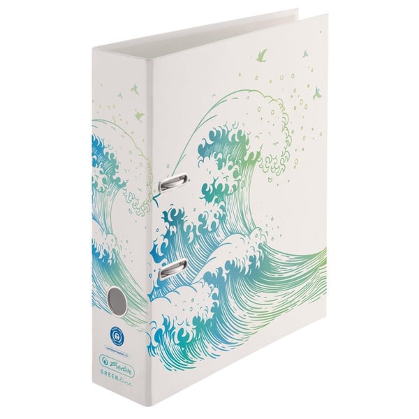 Herlitz 50033393, A4, D-ring, Blå, Grønn, Hvit, 8 cm, 2D, Forest Stewardship Council (FSC) Mix