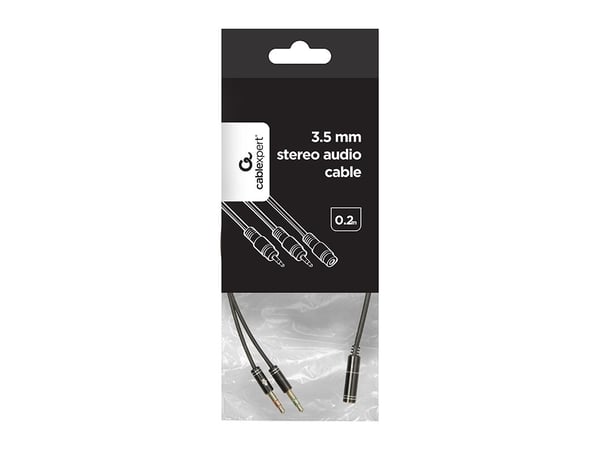 Gembird CCA-418M äänisovitinkaapeli, 3,5 mm, 4-napainen – 2 x 3,5 mm, 0,2 m