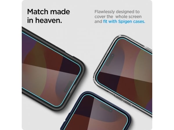 Spigen Glas.tR EZ Fit Privacy herdet glass til iPhone 15 Plus