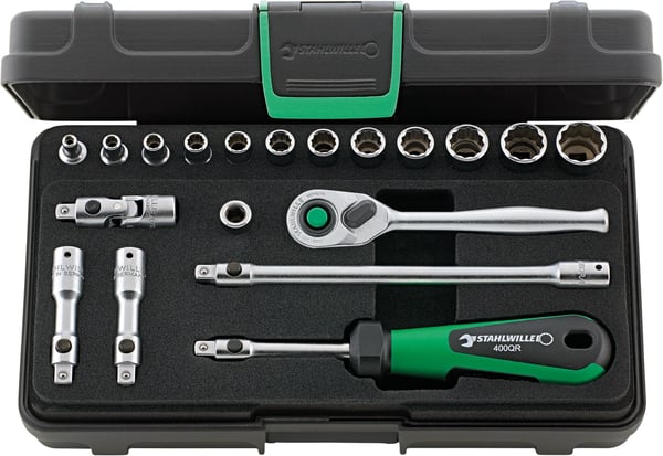 STAHLWILLE 96015208, Støpselsett, 19 hoder, 230 mm, 130 mm, 872 g
