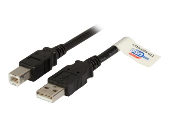 EFB Elektronik K5256SW.1,5, 1,5 m, USB A, USB B, USB 2.0, 0,48 Gbit/s, Svart