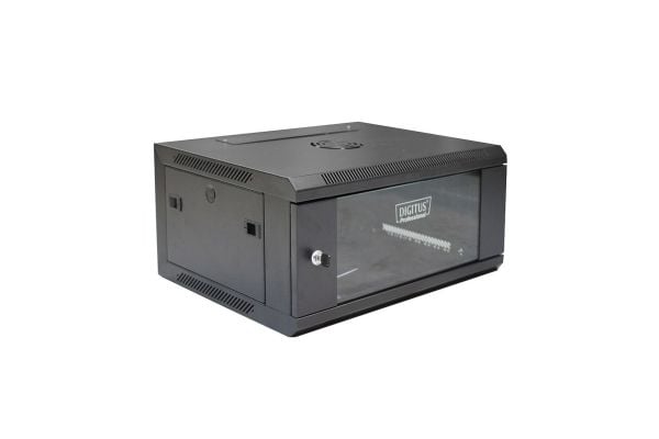 DIGITUS Professional DN-W19 04U/450/B - Skap - veggmonterbar - svart, RAL 9004 - 4U - 19"