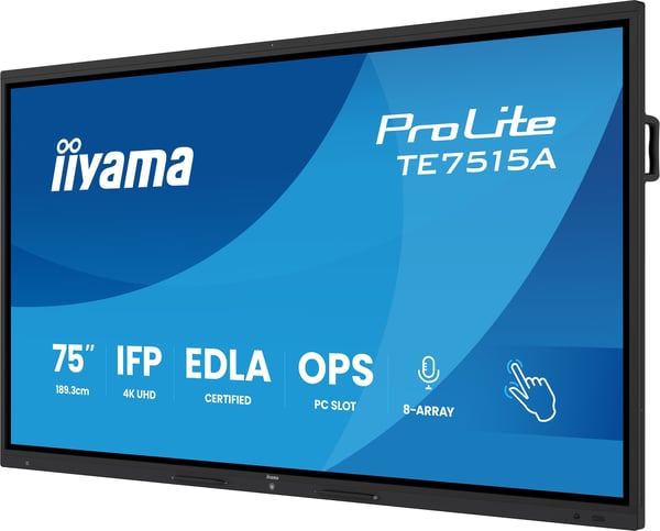 iiyama ProLite TE7515A-B1AG - 75" Diagonalklasse (74.5" synlig) LED-bakgrunnsbelyst LCD-skjerm - interaktiv digital skilting - med berøringsskjerm ...