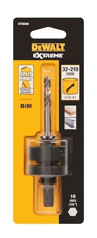 DeWALT DT90368-QZ, Hålsågadapter, Hexskaft, 10 mm, Svart, Rostfritt stål, 3,2 cm, 21 cm