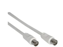 På linje? Antennekabel, 2x skjermet, >75dB, hvit, 2m (69402)