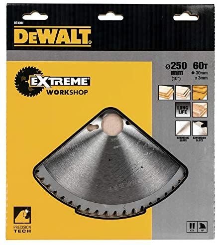 DeWALT DT4351-QZ Extreme Cirkelsågklinga för Trä - 250 mm - 60T