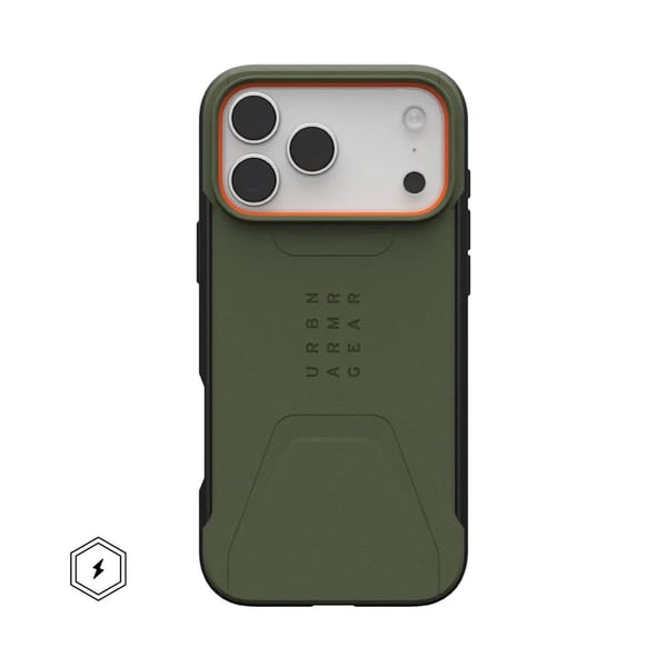Urban Armor Gear Civilian, Etui, Apple, iPhone 17 Pro Max, 17,5 cm (6.9"), Oliven, Oransje