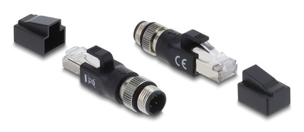 Delock - Nettverksadapter - 4 pin M12-D (hann) til RJ-45 (hann) - CAT 6 - uten hindringer, D-kodet - svart