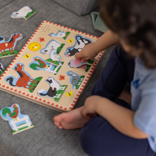 Melissa & Doug lydpuslespill, 8 stk., gårdsdyr, 2 år
