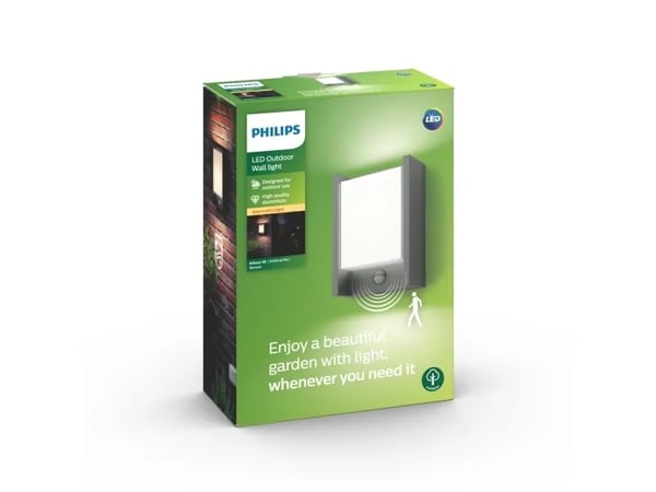 Philips myGarden Arbour IR - Vägglampa - LED - 6 W (motsvarande 47 W) - varmt vitt ljus - antracit