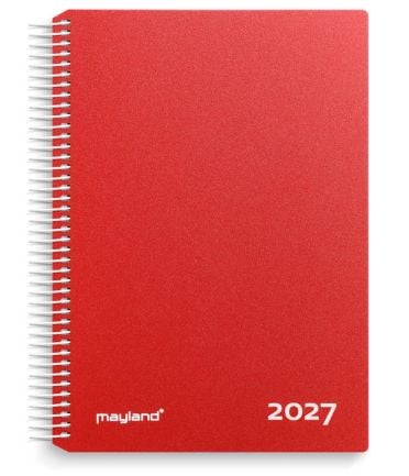 Timekalender rød PP-plast 2027